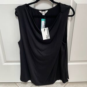 NWT The Commons Draped Black Lined Sleeveless Full Coverage Tank Layering Work